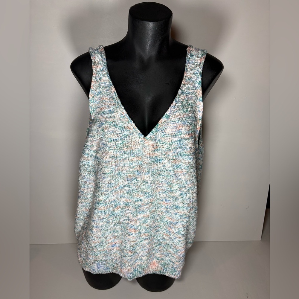 LOFT Multicolor Knit Sleeveless Top